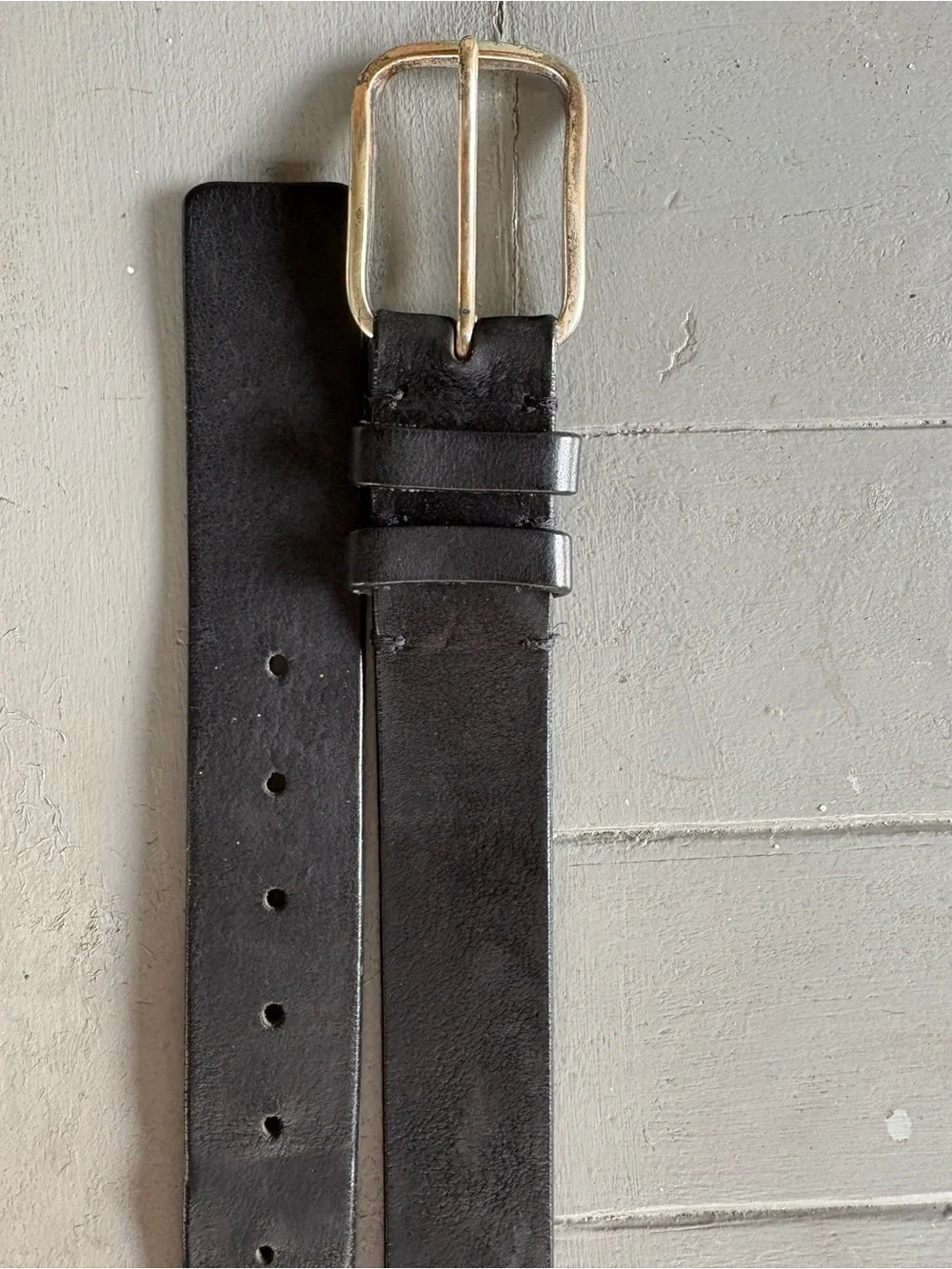Baldassari Black Leather Letter-Stud Men’s Belt